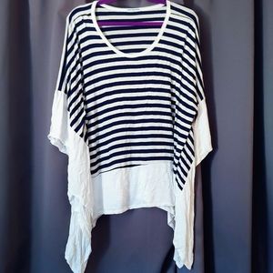 Cha cha venti stripes dolman sleeve butterfly scoop neck top